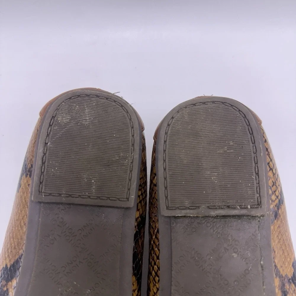 Vionic Minna Boa Ballet Flats Brown Snake Reptile Women's Size‎ 10